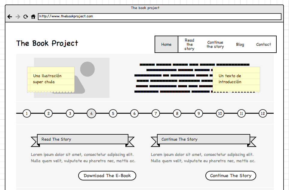 The Book Project Wireframe